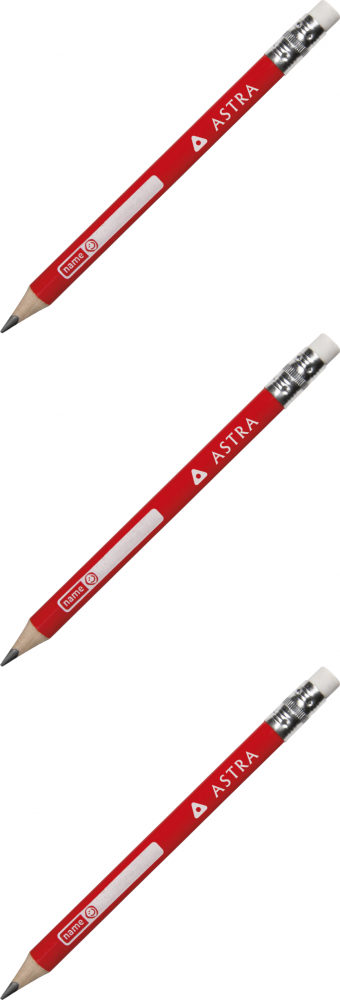 3x Ołówek do nauki pisania Astra Jumbo Grip, HB, z gumką, czerwony