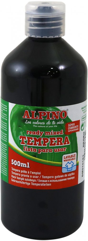 Farba plakatowa Alpino, w butelce, 500ml, czarny