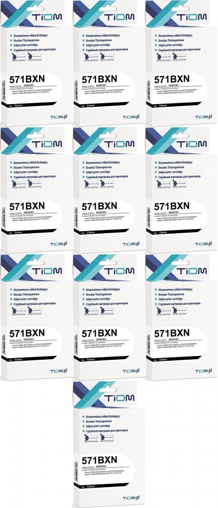 10x Tusz Tiom Ti-C571BX (CLI-571BK), 11.8 ml, black (czarny)
