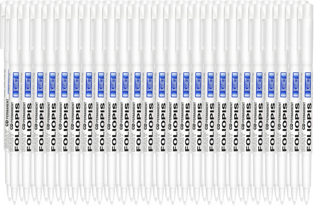 50x Foliopis Kamet K-100, CD, wodoodporny, biały