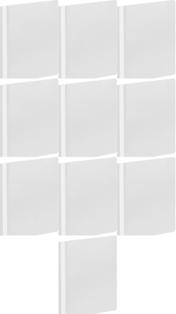 10x Skoroszyt plastikowy bez oczek Grand GR 505, A4, biały