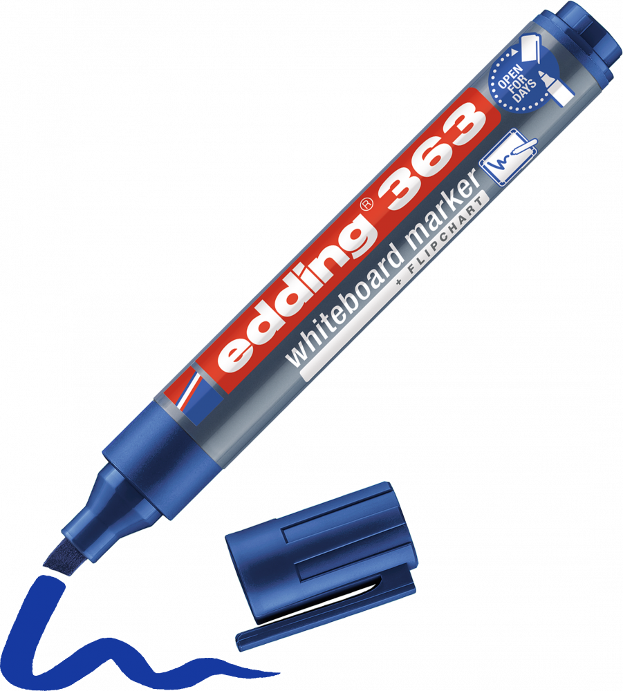 Marker suchościeralny edding 363, ścięta niebieski