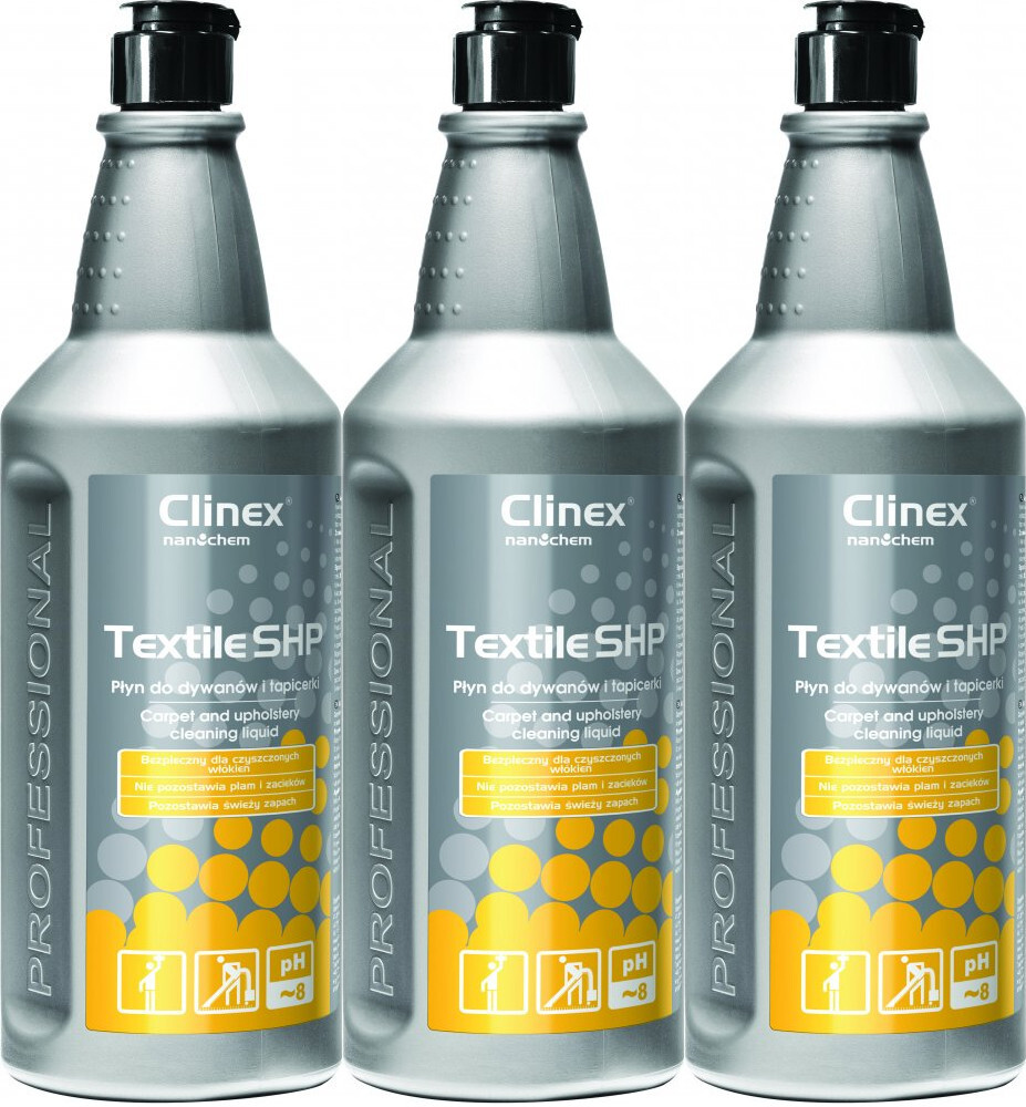 3x Płyn do czyszczenia dywanów i tapicerki Clinex Textile, 1l