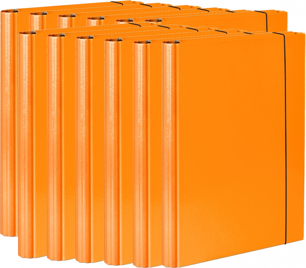 12x Teczka skrzydłowa z gumką VauPe, A4, 40mm, pomarańczowy