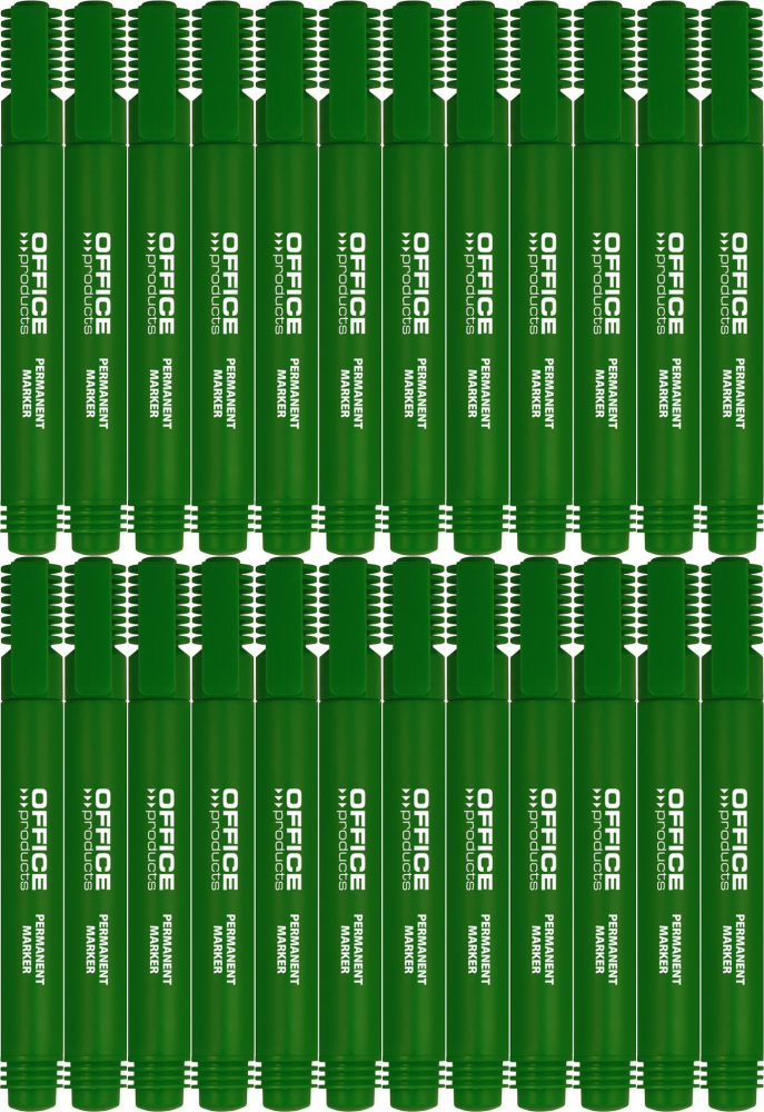 24x Marker permanentny Office Products, okrągła, 1-3mm, zielony