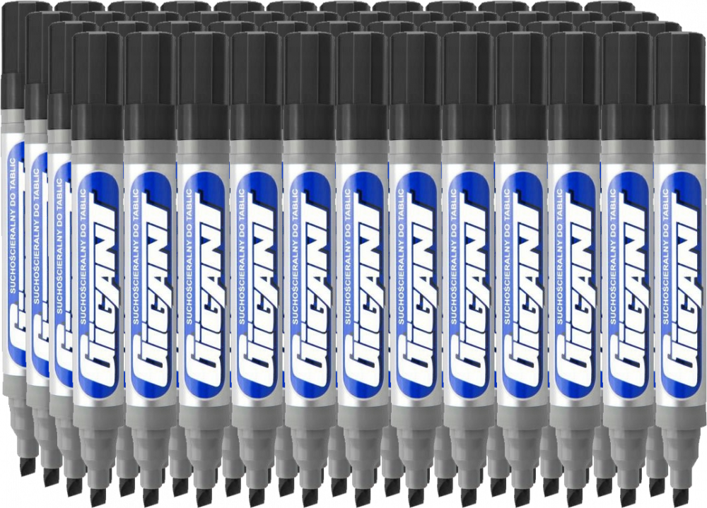 48x Marker suchościeralny Kamet Gigant, ścięta, czarny
