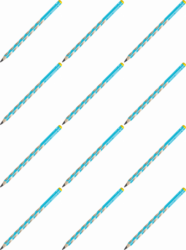 12x Ołówek Stabilo EASYgraph, HB, dla leworęcznych, niebieski