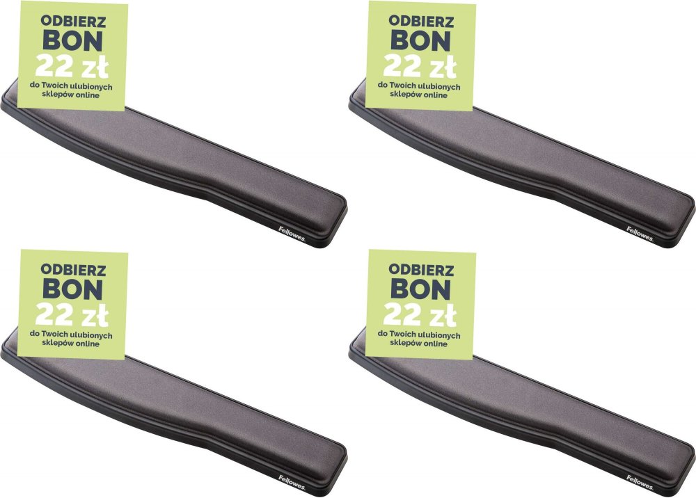 4x Podkładka żelowa przed klawiaturę Fellowes, regulowana, 20x538x110mm, grafitowy