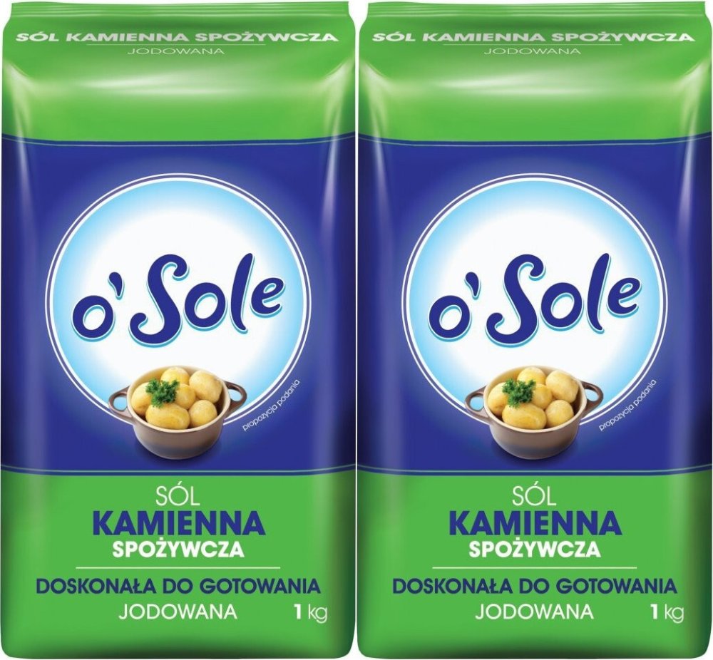 2x Sól kamienna jodowana o'Sole, 1kg
