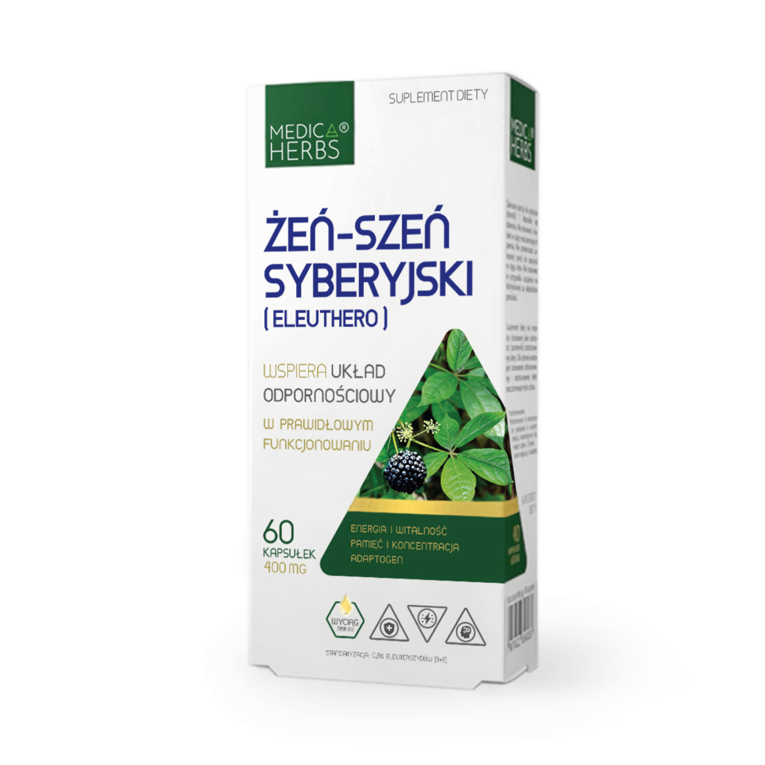 Medica herbs żeń-szeń syberyjski (eleuthero) 400 mg, 60 kapsułek