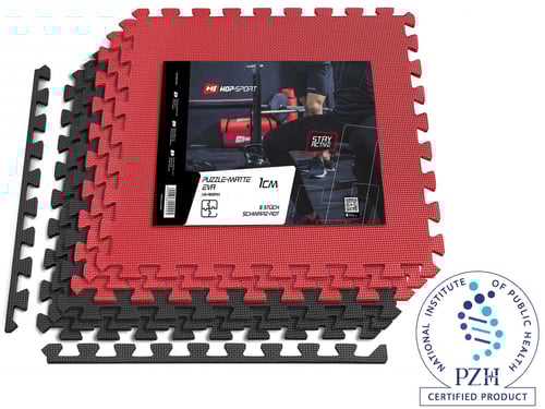 Puzzlematte EVA 1cm - 6 Stück schwarz/rot