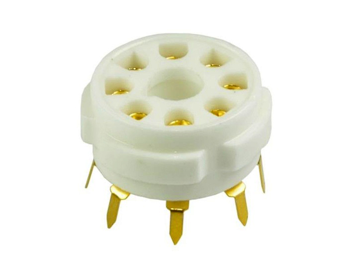 Ceramic tube socket gold octal for PCB