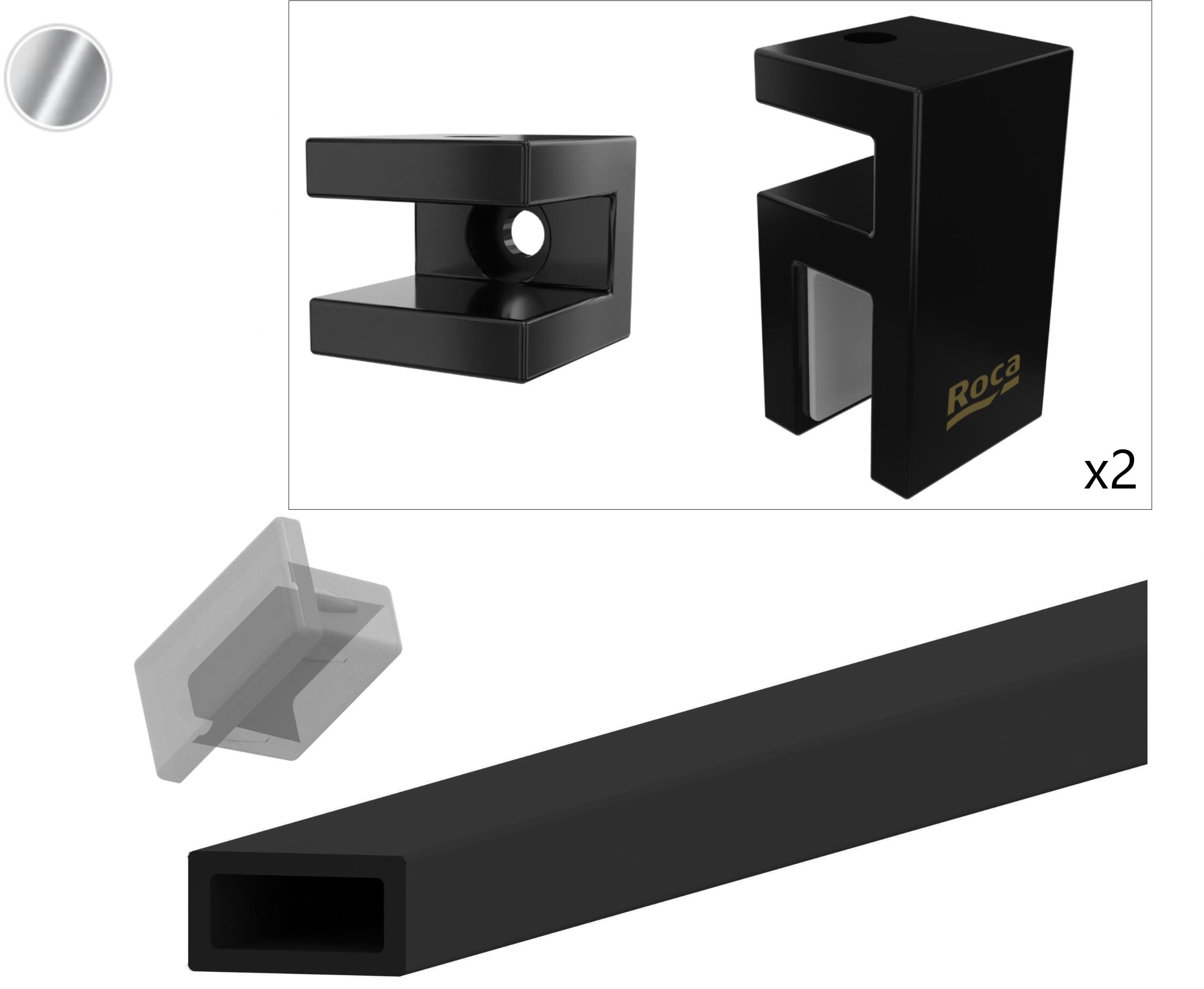 Roca District DF-C zestaw montażowy do ścianki prysznicowej chrom AMP8020002