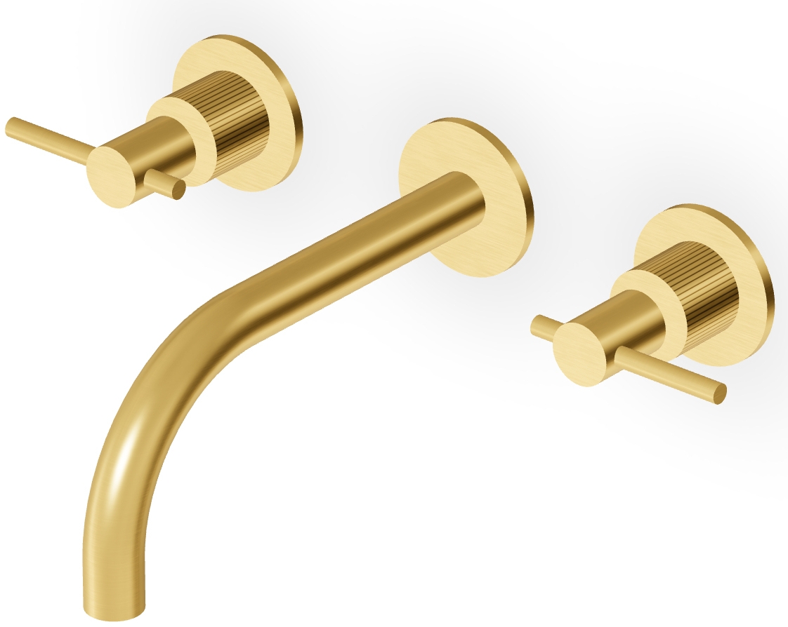 Zucchetti Helm bateria umywalkowa podtynkowa złoto szczotkowane/radełkowanie pionowe ZHL760.XP41G2