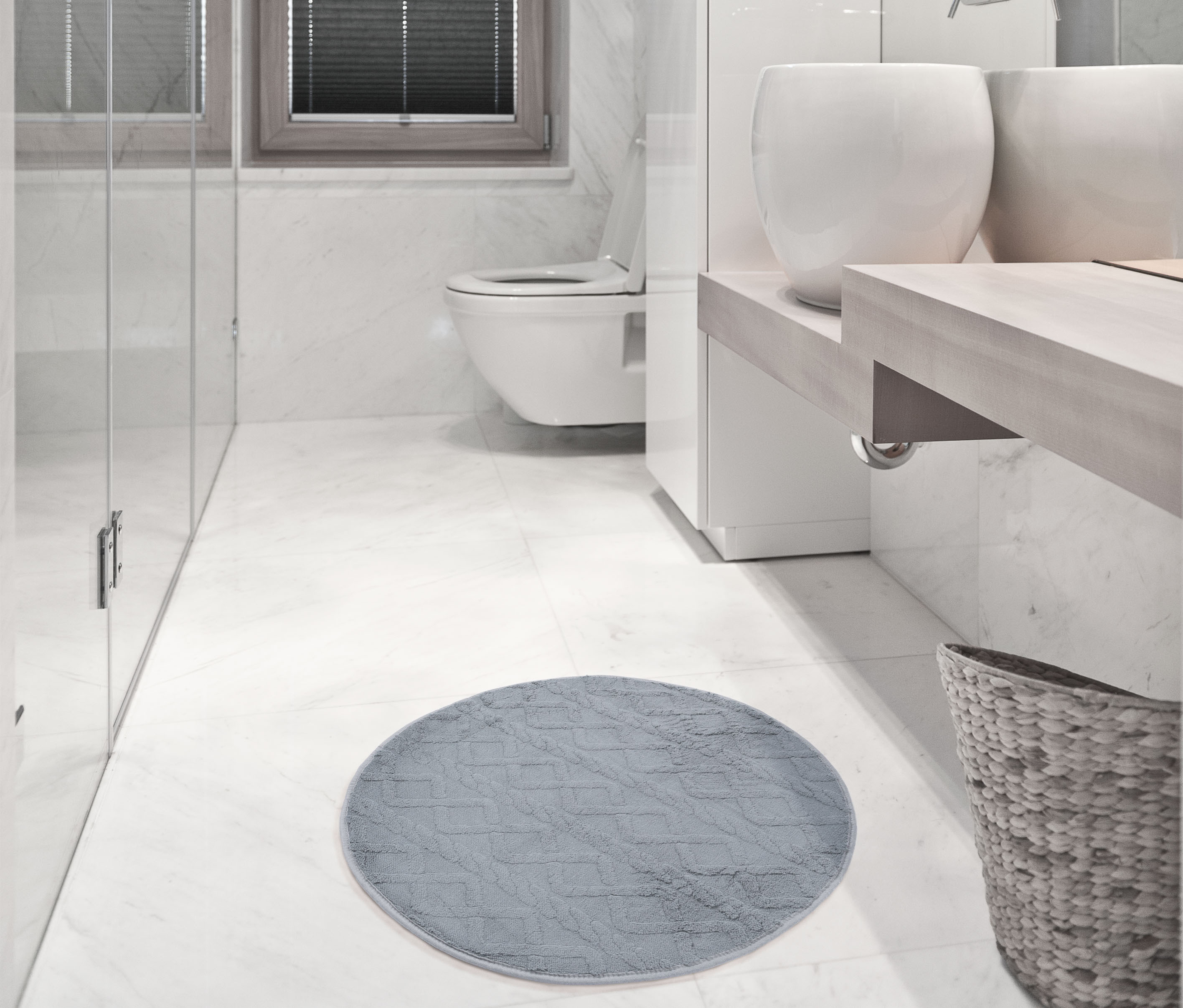 Multi-Decor New Style dywanik łazienkowy 67x67 cm okrągły szary 508332