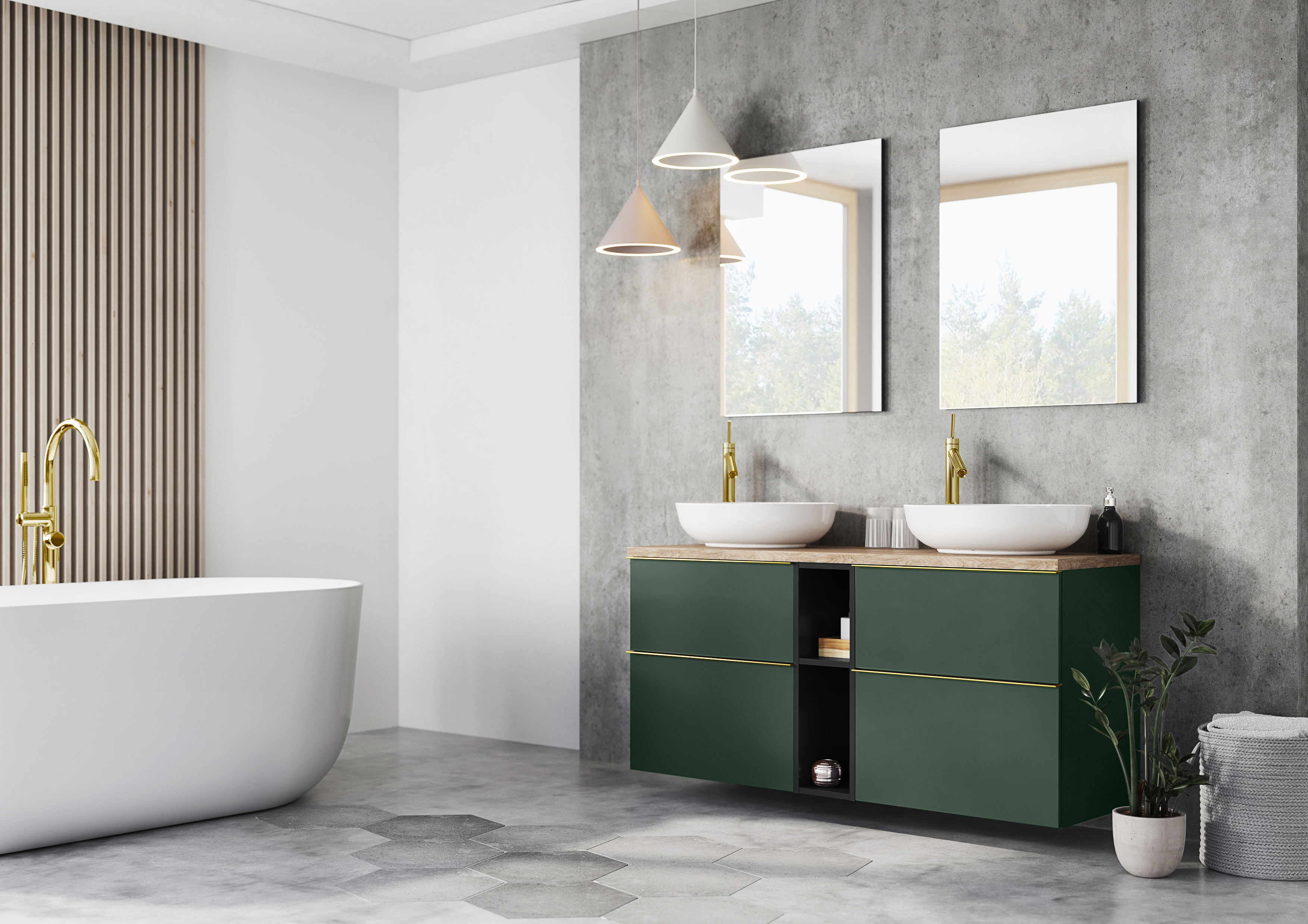 Elita Look szafka 80x44,9x63,5 cm podumywalkowa wisząca forest green matt RE080801027010