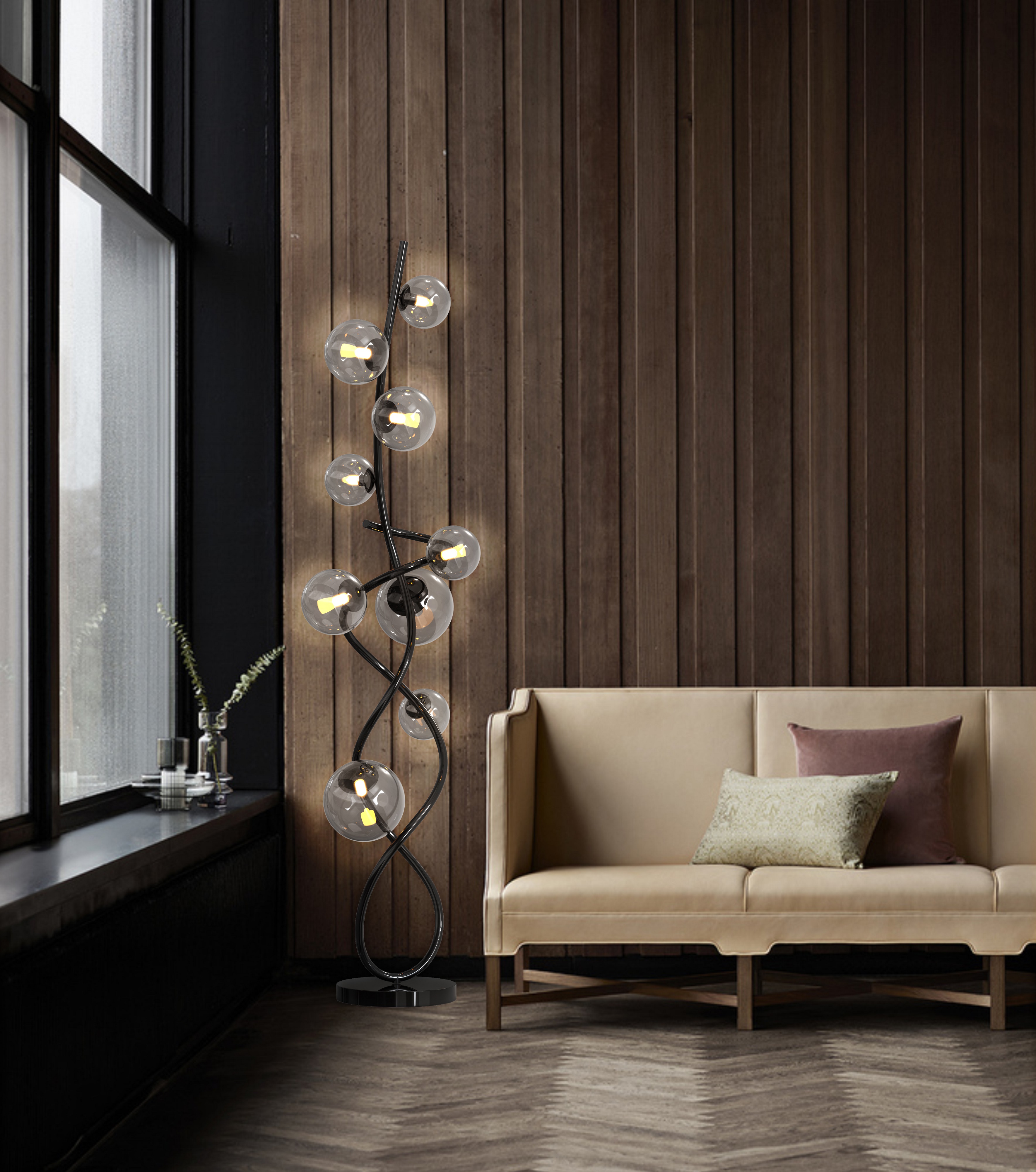 Aviano Nancy lampa stojąca 9x3,5 W czarna 3014-905