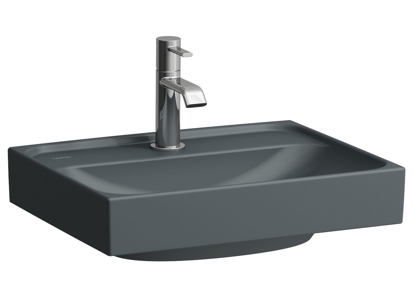 Laufen Meda umywalka 45x35 cm prostokątna ścienna grafit mat H8161117581091