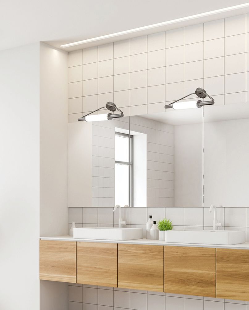 Candellux Major kinkiet 2x4W LED nikiel satyna/biały 22-27842