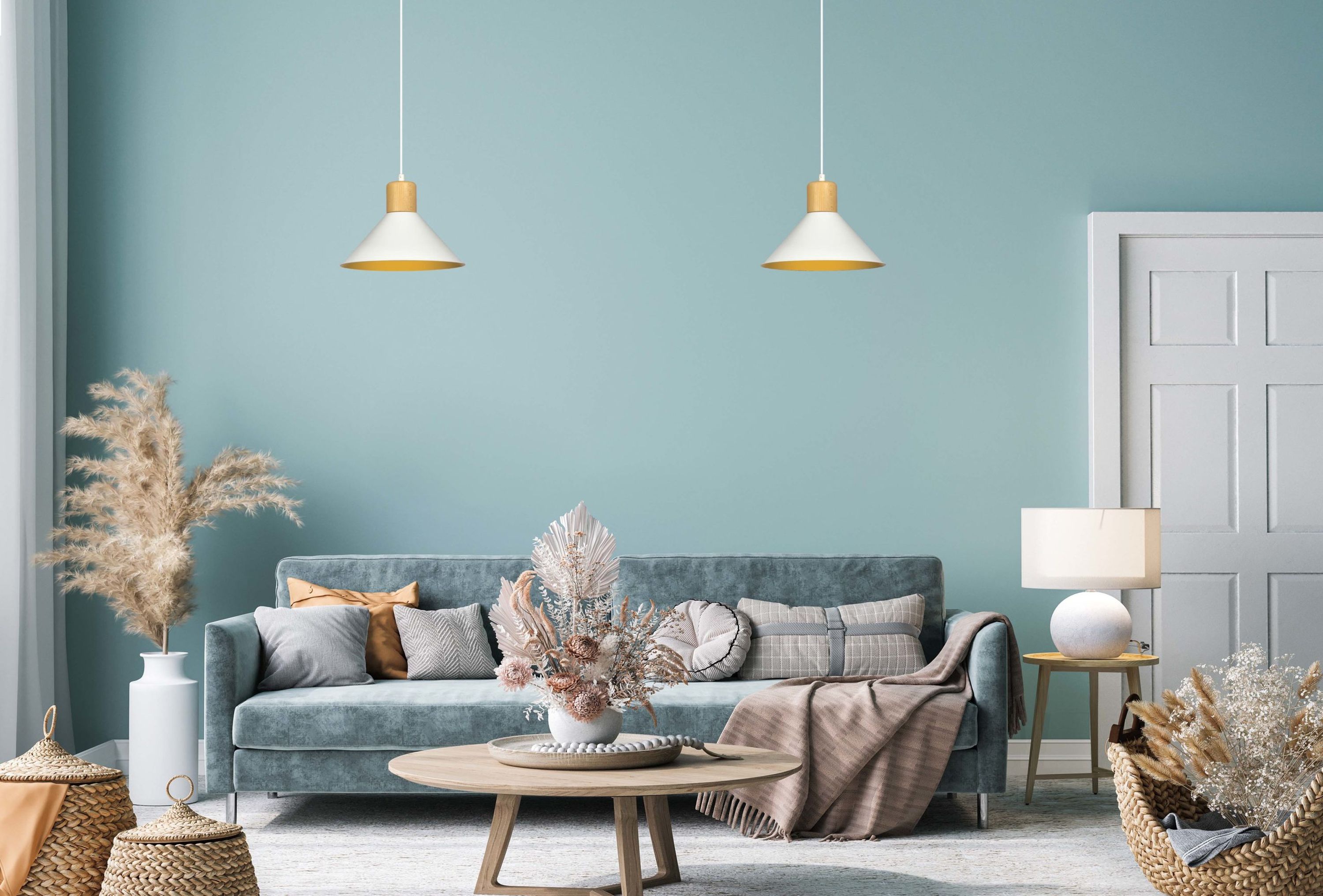 Emibig Rowen lampa wisząca 1x15 W biała-drewno 1045/1