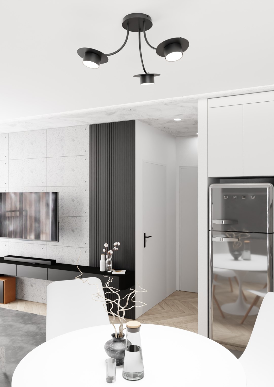 Emibig Enso lampa podsufitowa 3x12 W czarna 1445/3