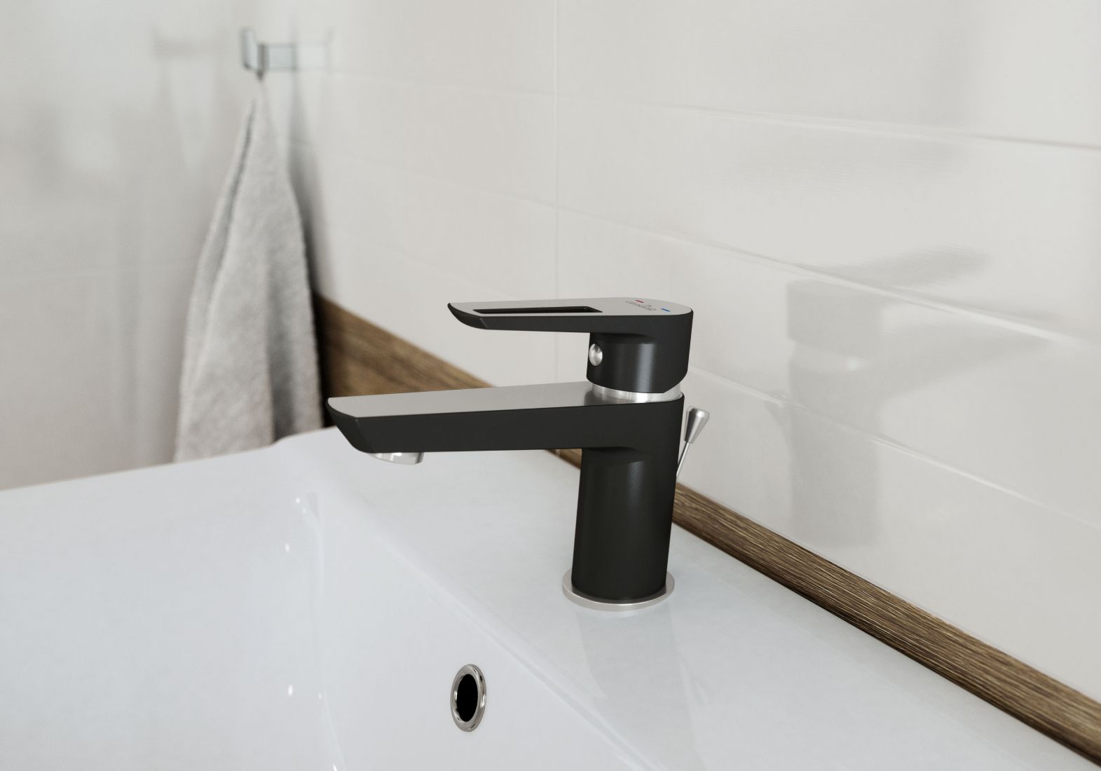 Cersanit Mille bateria umywalkowa stojąca czarna S951-048