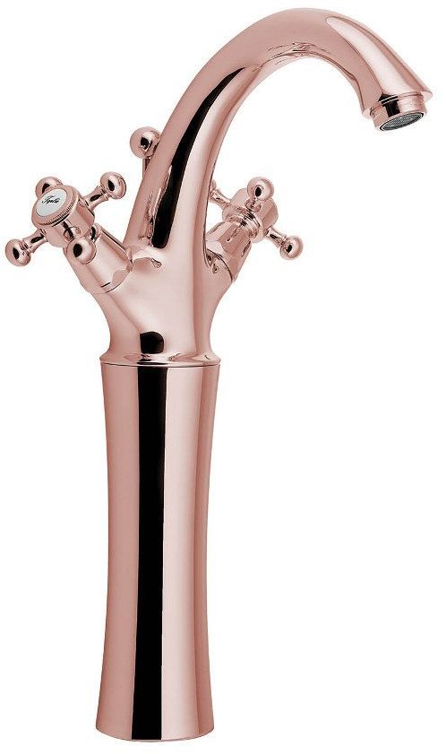 Sapho Antea bateria umywalkowa stojąca wysoka różowe złoto 3277L