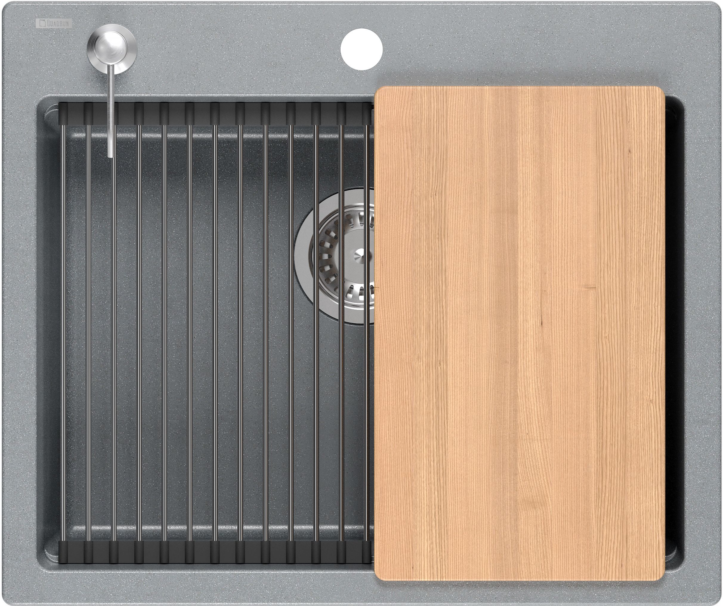 Quadron Kurt 110 zlewozmywak 59.5x50 cm GraniteQ silver stone HCQK5052SZK