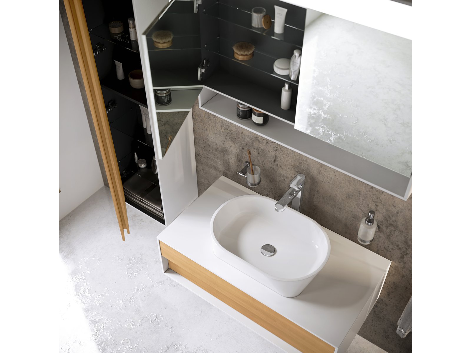 Ravak Step szafka 43x29x160 cm boczna słupek wysoki wiszący biała X000001430