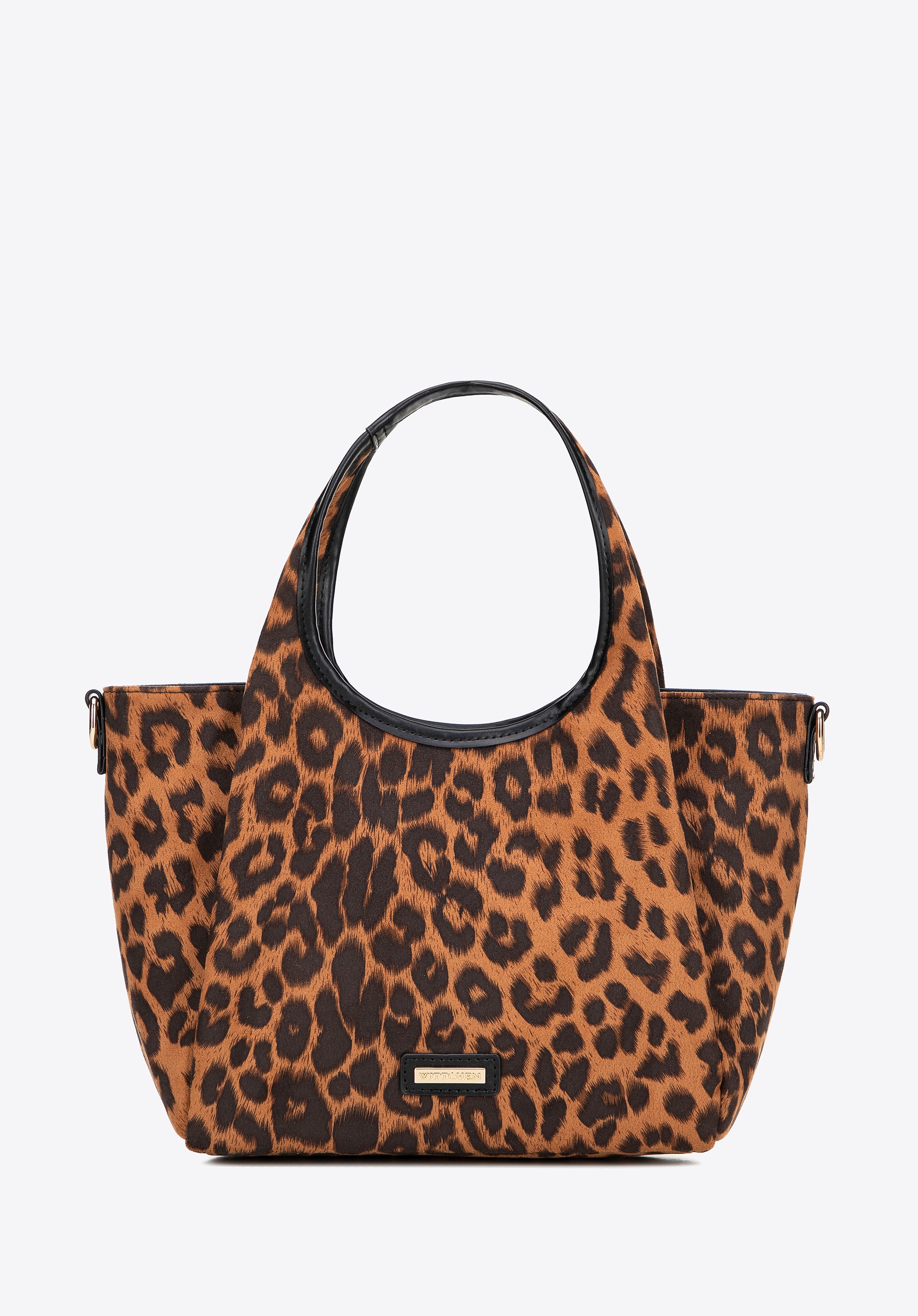 Kuferek damski w panterkę brązowy