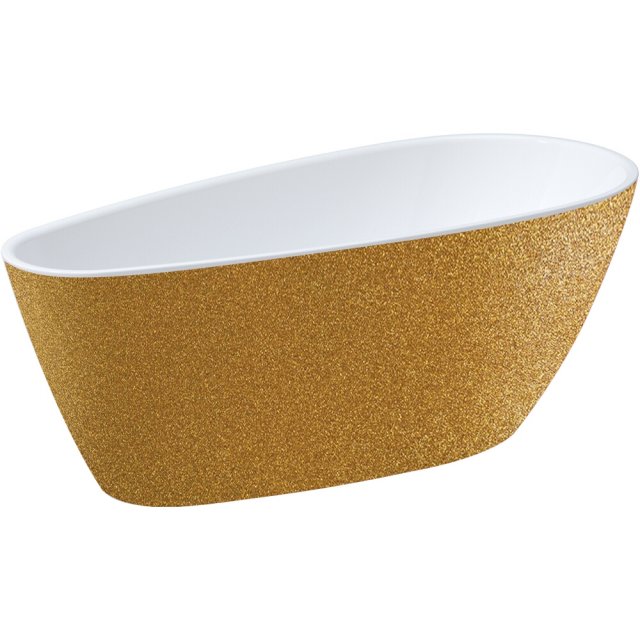 BESCO Wanna wolnostojąca GOYA A-LINE ZŁOTA 160x73 syfon z przelewem c