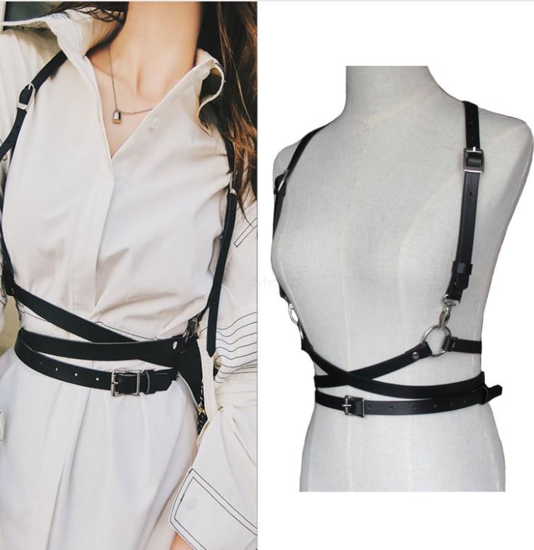 Skórzany pasek uprząż na ciało