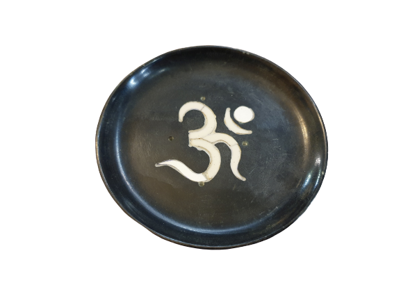 Podstawka do kadzideł kamienna - znak OM inkrustowany