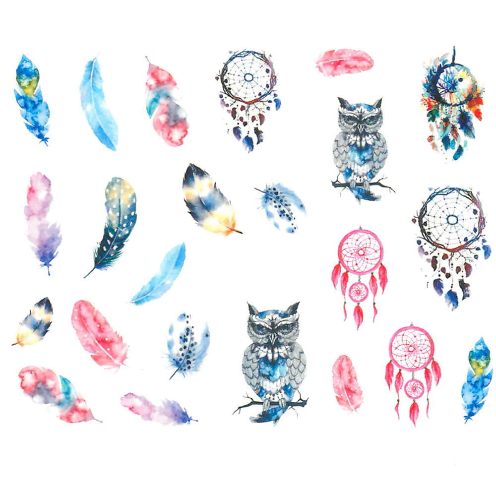 Naklejki wodne do paznokci łapacz snów BN-903