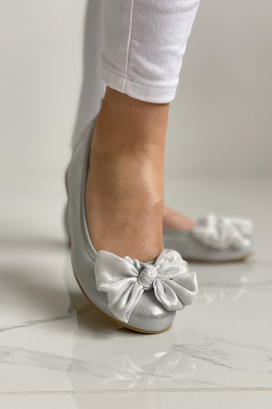 Baleriny damskie 92/79 Srebro