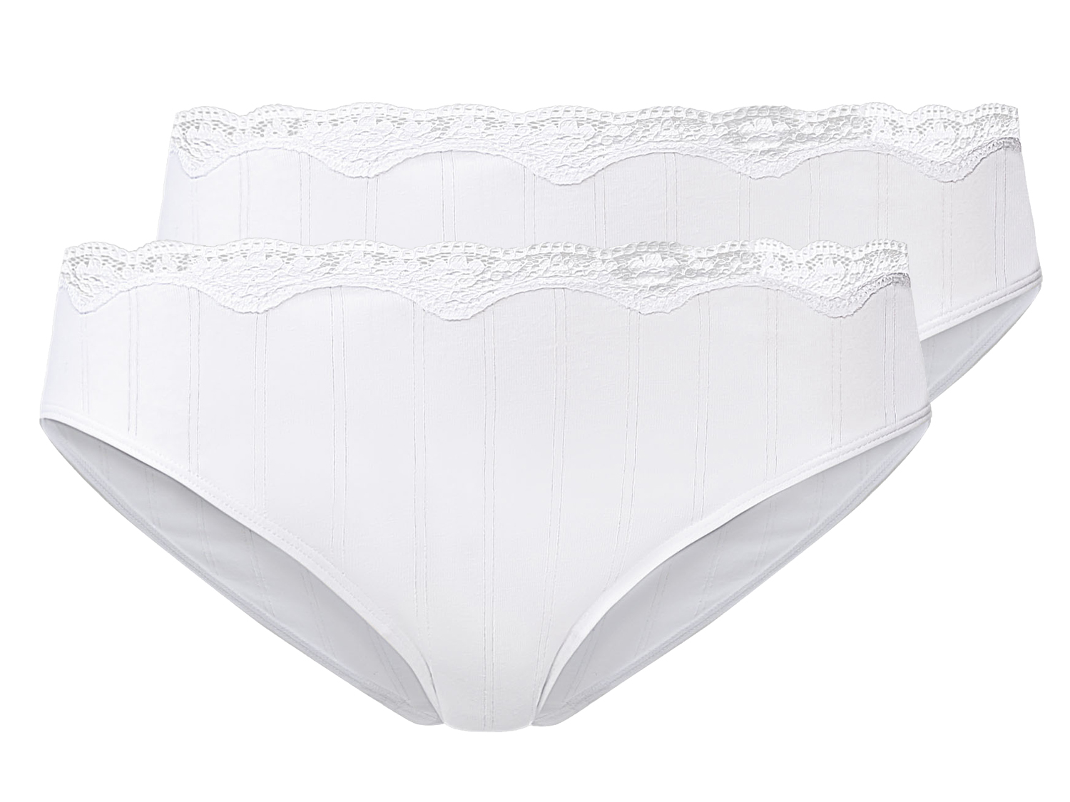 esmara Figi damskie z koronką, z bawełną, 2 pary Xl48/50, Biały