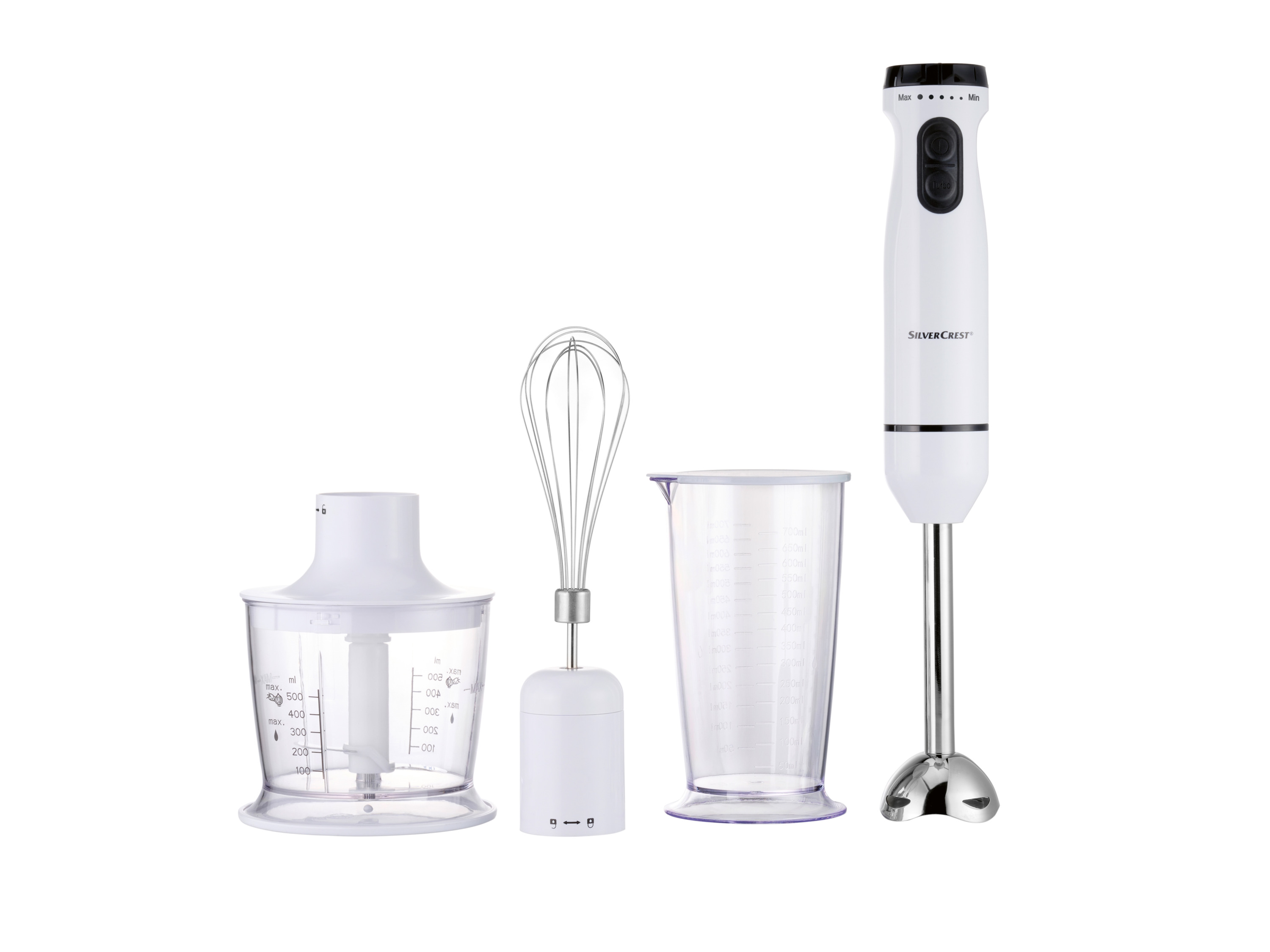 Silvercrest Kitchen Tools Blender ręczny z akcesoriami, 600 W Biały