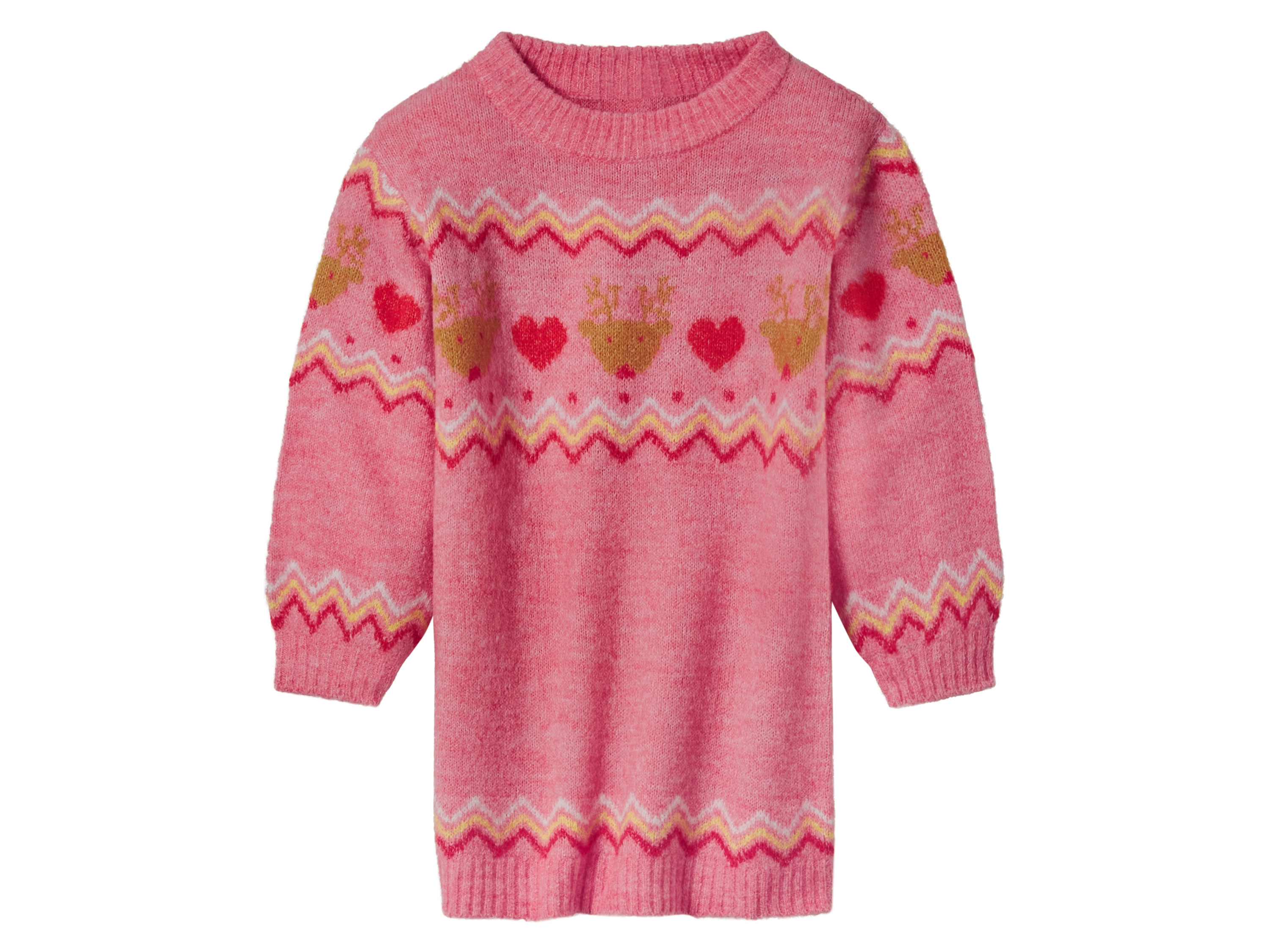 lupilu Sukienka dzianinowa dziecięca Różowy, 122/128