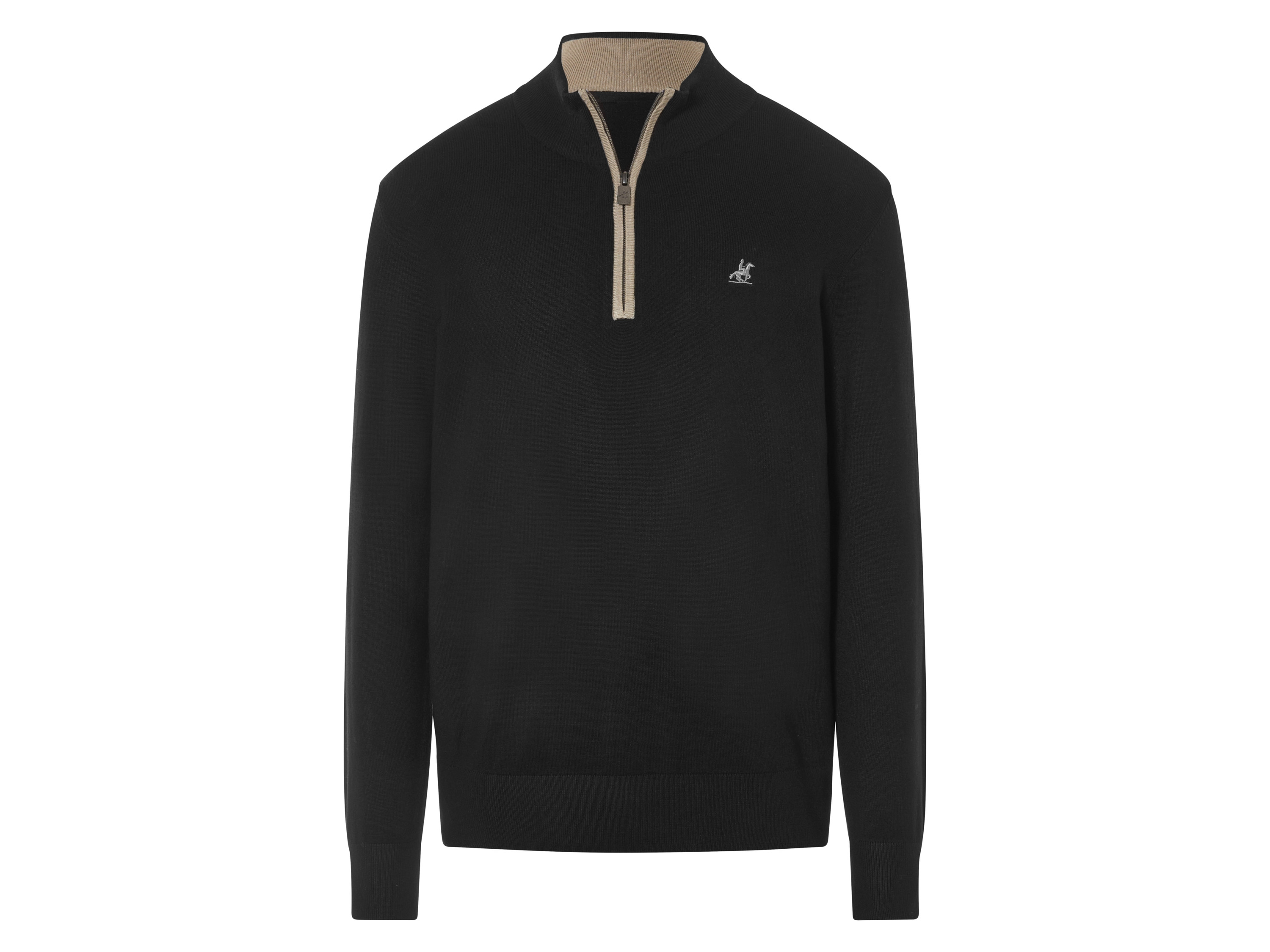 Livergy Sweter męski z wiskozą U.s. Grand Polo Czarny, M 48/50