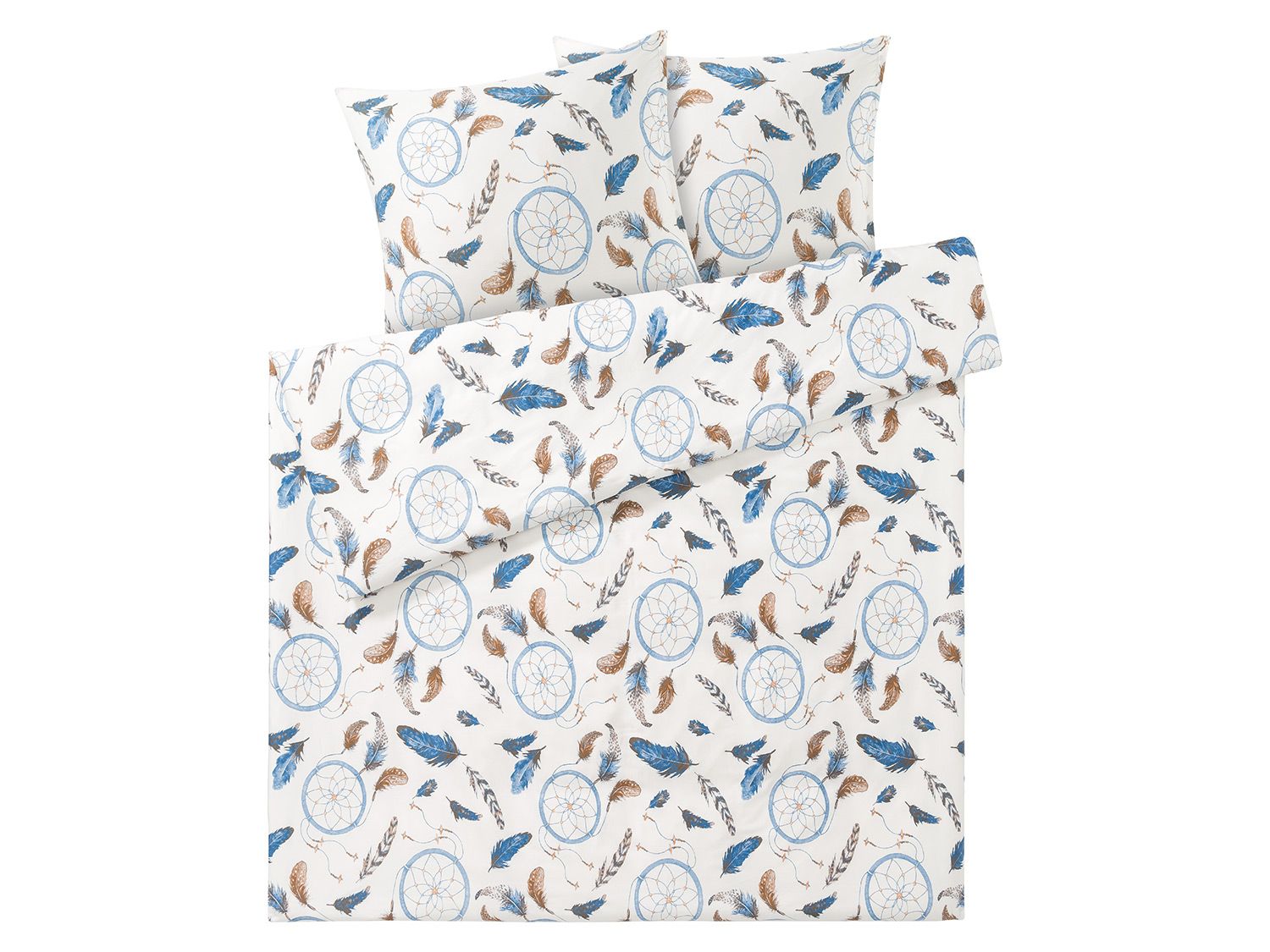 meradiso Pościel satynowa 160 x 200 cm, 1 komplet Łapacze snów/fioletowy/różowy/biały