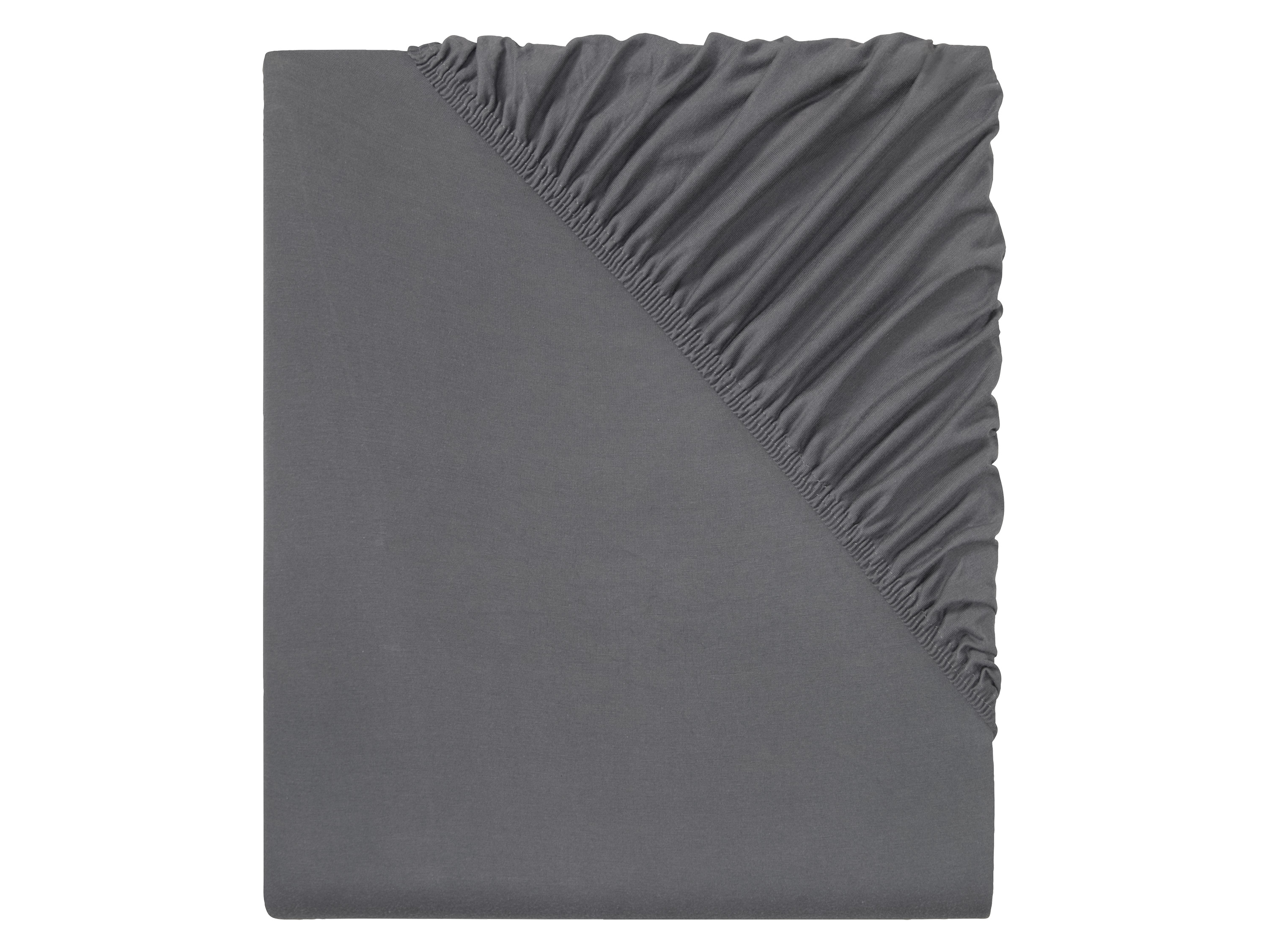 Livarno home Prześcieradło z dżerseju z gumką, 90-100 x 200 cm Ciemnoszary