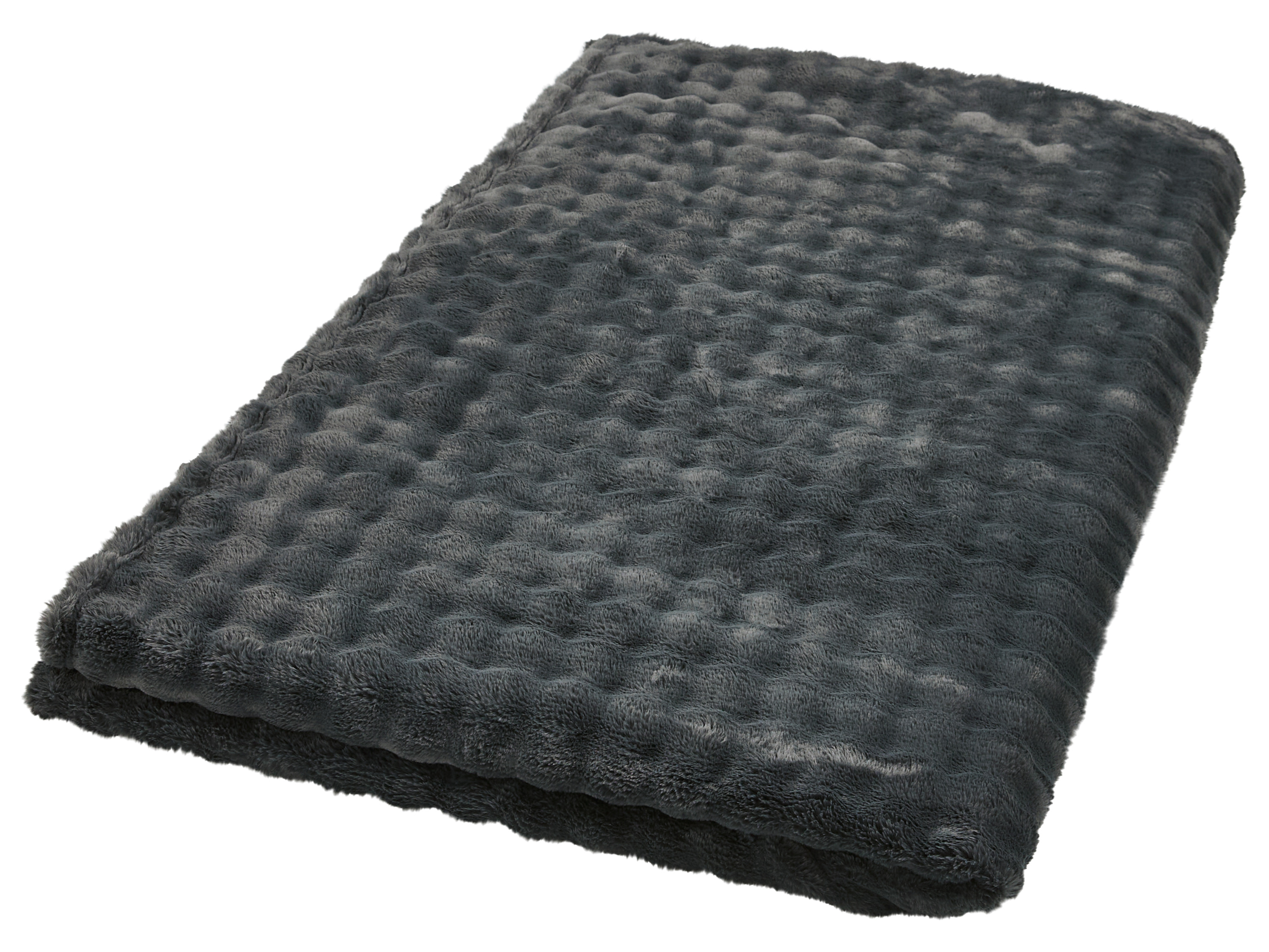 Livarno Teksturowany koc, 180 x 220 cm Szary