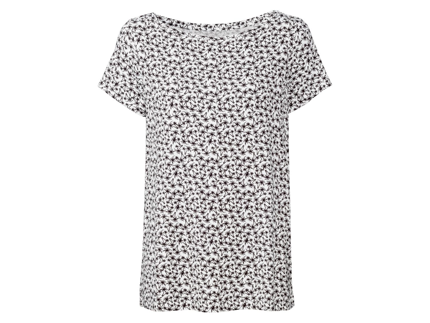 esmara Bluzka damska z wiskozy, 1 sztuka Nadruk na całej powierzchni/czarny/biały, XS 32-34