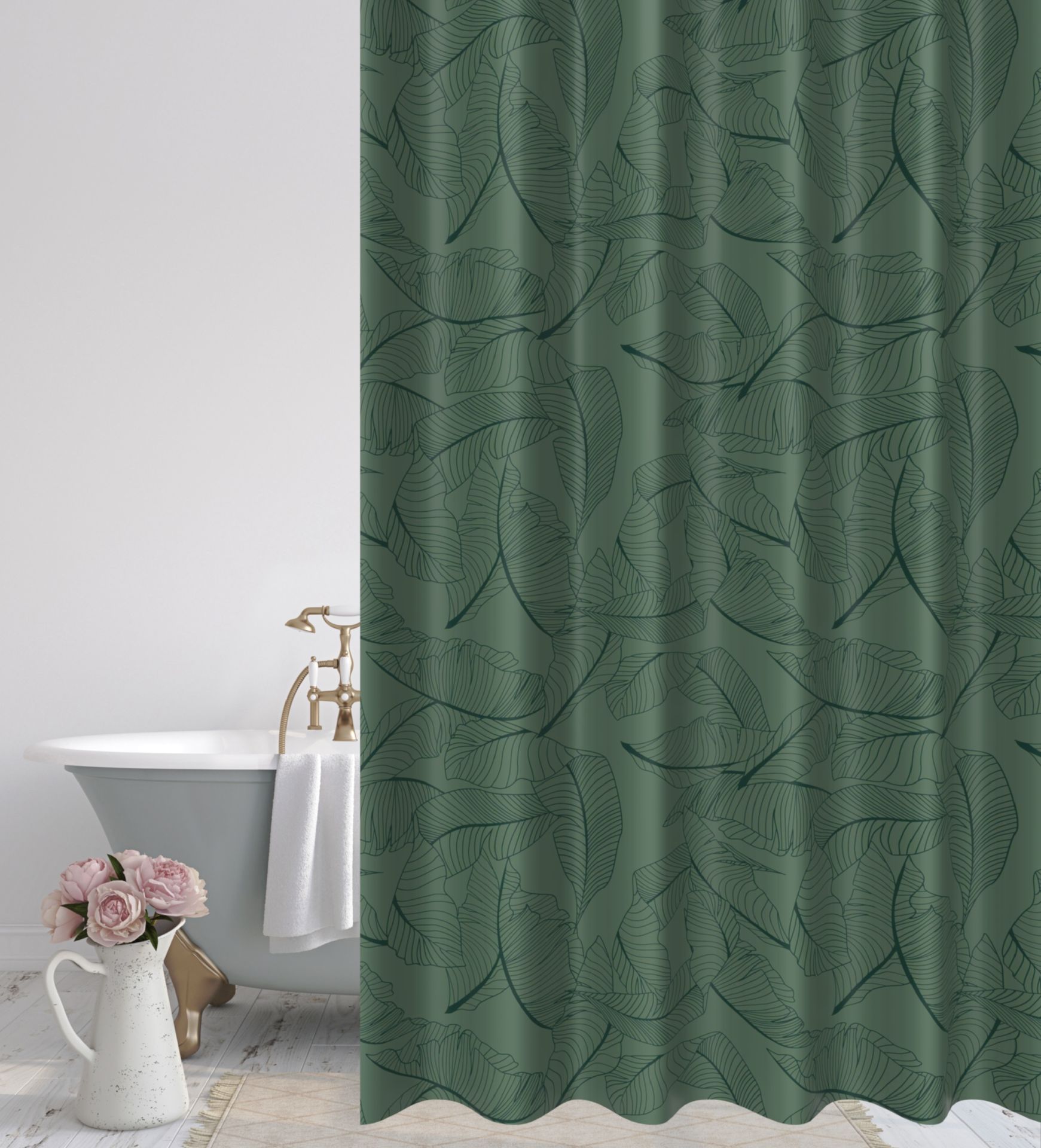 Darmowa Dostawa - Zasłona prysznicowa 180x180 cm zielona Splendid Moss LAMOSSAZA