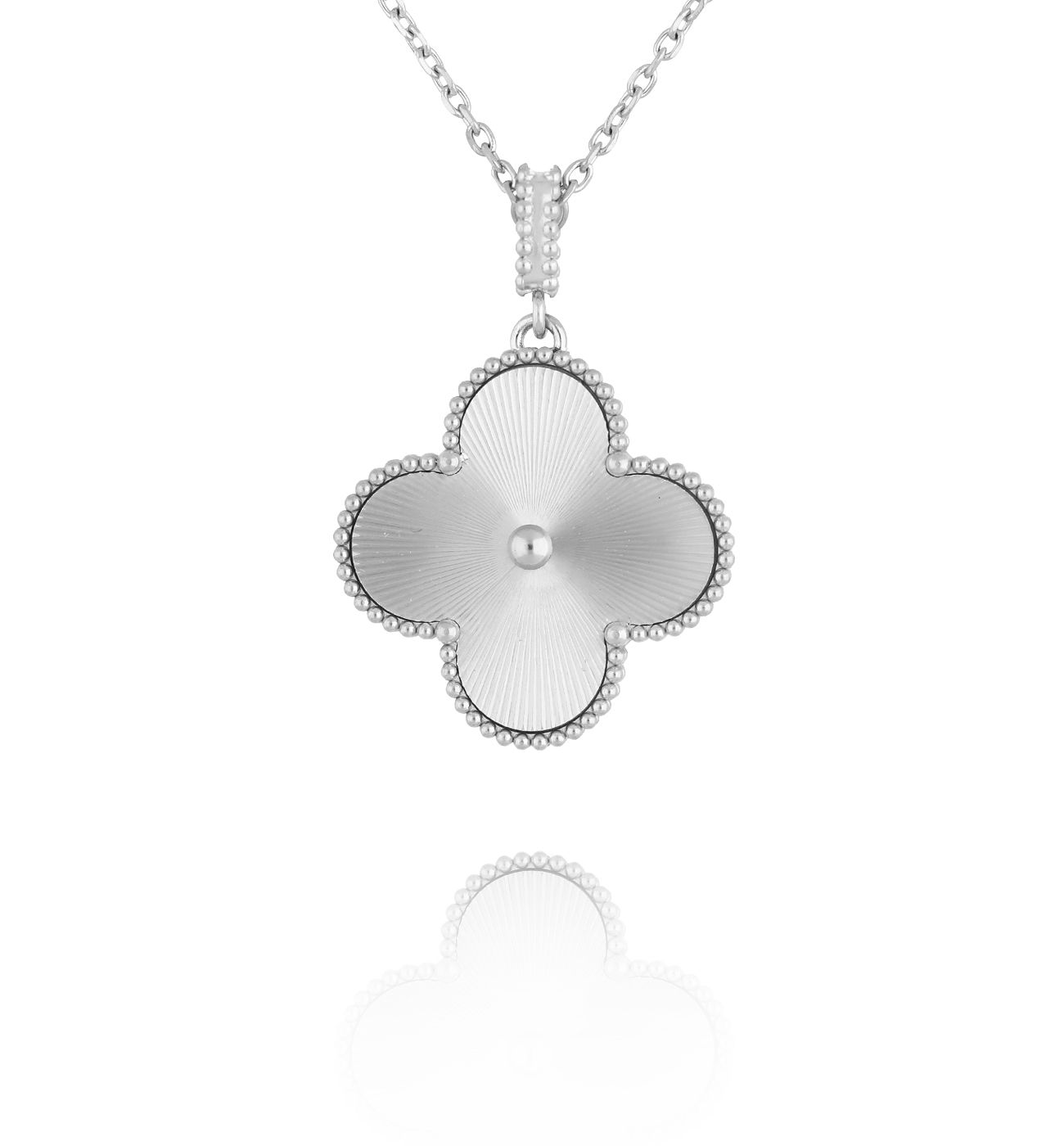 Naszyjnik z koniczynką srebrny NSY0385 - By Dziubeka