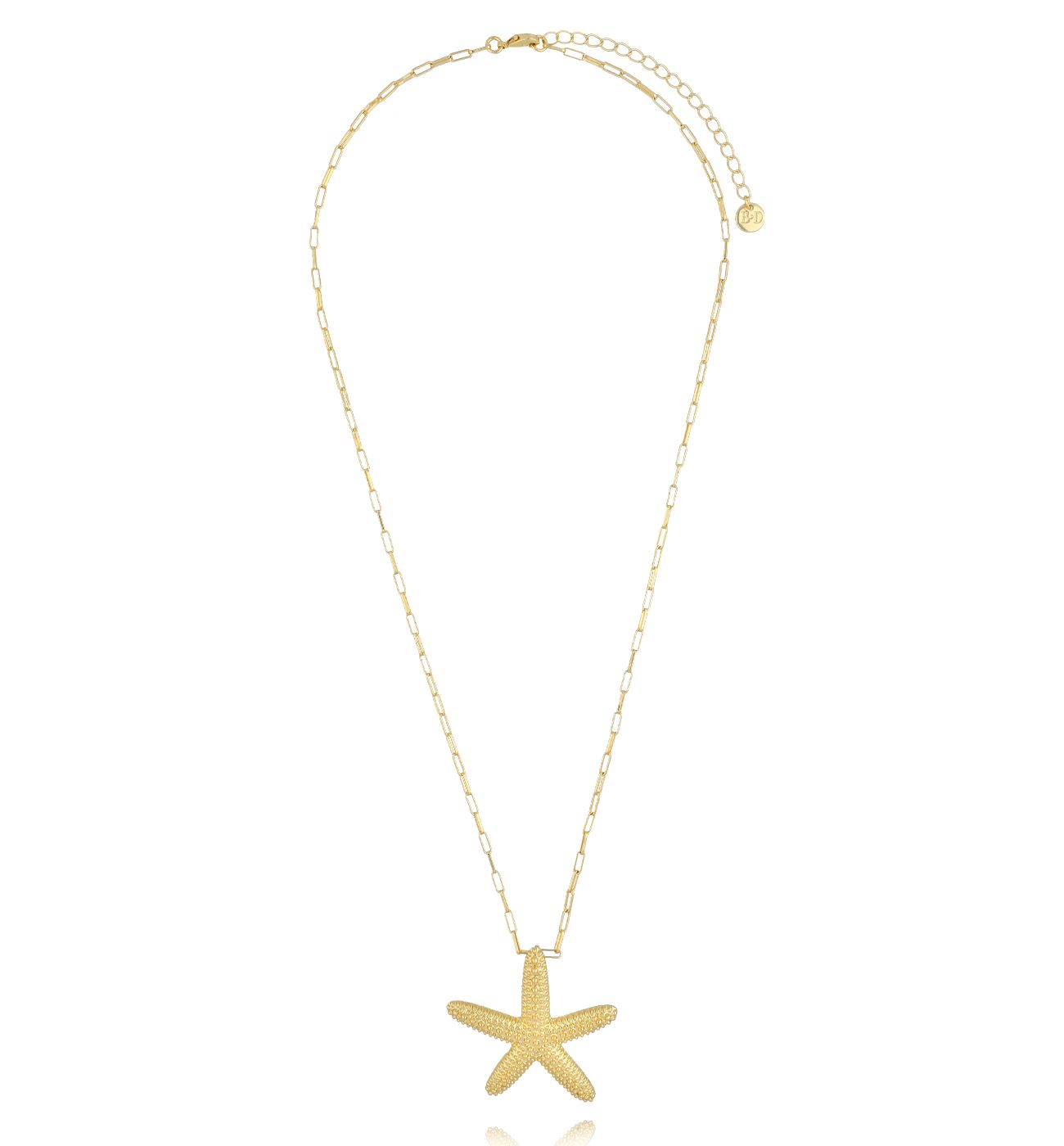 Naszyjnik długi ze złotą rozgwiazdą - By Dziubeka