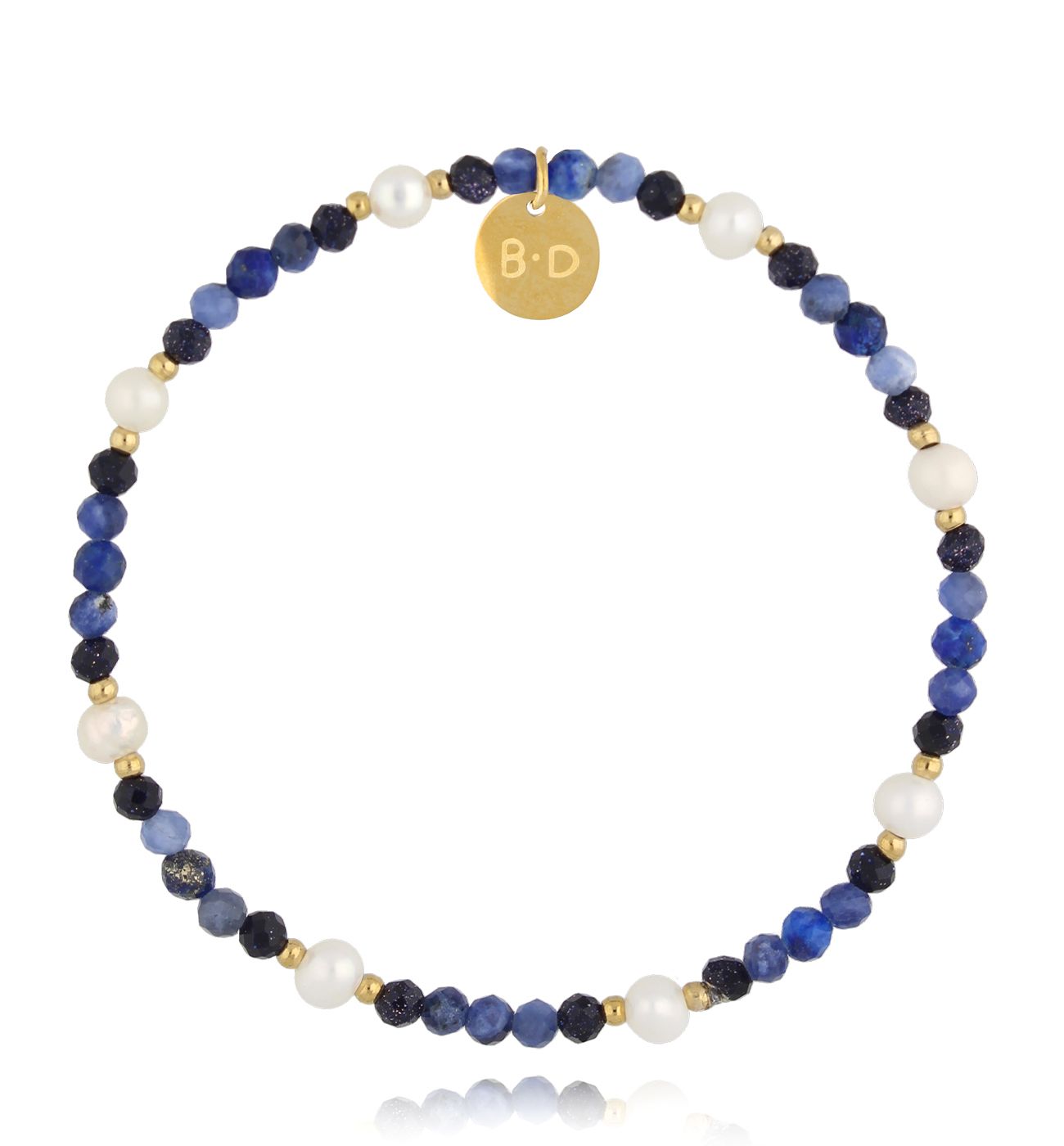 Bransoletka z kamieniami naturalnymi granatowa - By Dziubeka