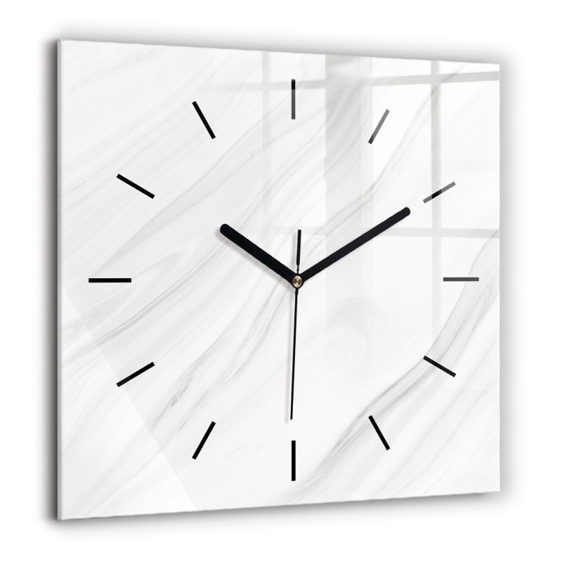 Zegar szklany czarne wskazówki Wallfluent 60x60 cm Płynna Skała 1 szt.