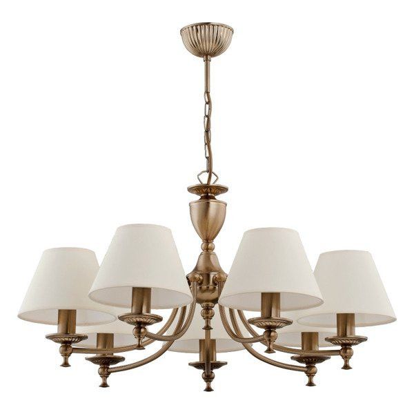 Żyrandol Alfa Sofia złoto-biały styl klasyczny 7 x E14 x 10W wym: 66 x 50,8 x 50,8 cm - 1 szt.