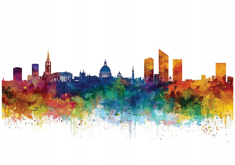 Fototapeta WALLARENA Do Sypialni Salonu Na Flizelinie Miasto Graffiti Panorama Kolorowy 250x175 cm 16056VX5 1 szt.